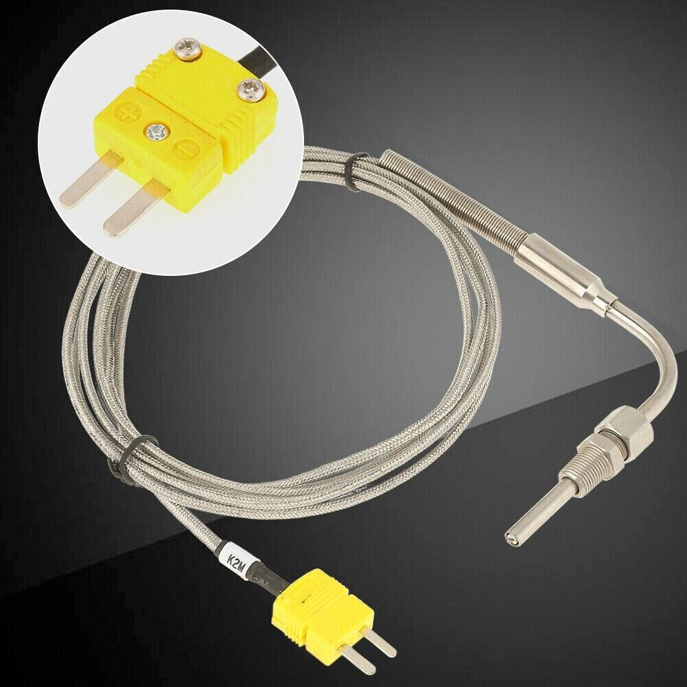 Pengukuran suhu bersarung PTFE coklat Kabel sambungan termokopel 2 wayar dengan palam termokopel untuk sensor jenis K sentuhan langsung